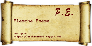 Plesche Emese névjegykártya